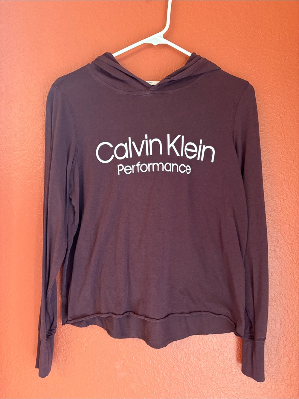 Calvin Klein Performance Women's Hooded Long Sleeve Top - Plum